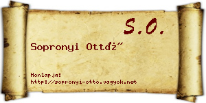 Sopronyi Ottó névjegykártya